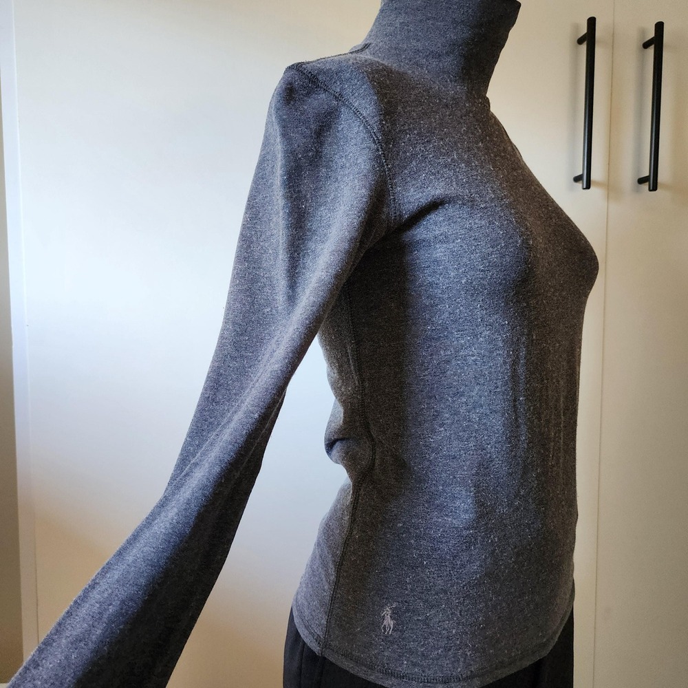 Ralph Lauren Sport Gray Turtleneck Cotton Wool Blend Top Womens Small